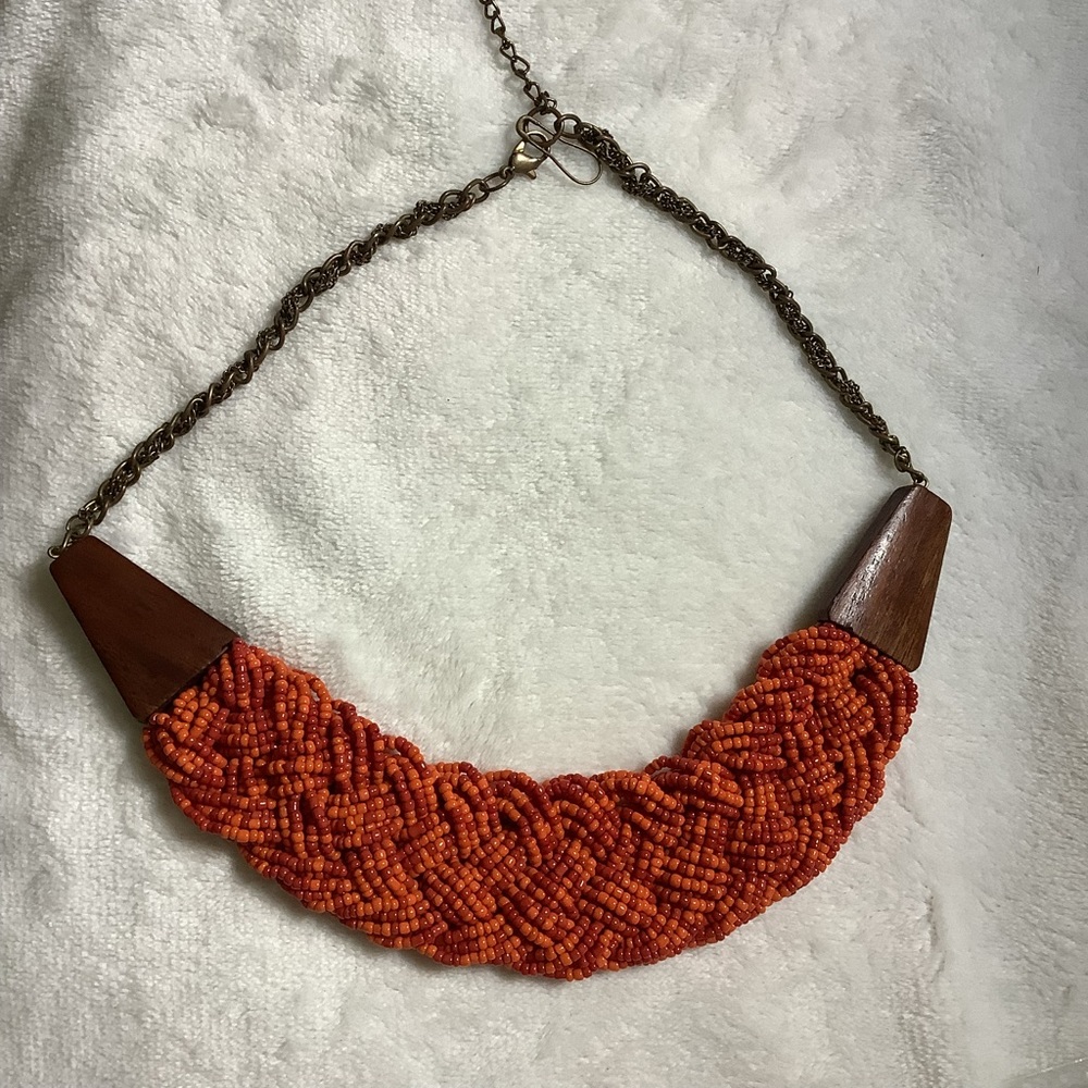 NWOT Braided Beaded Necklace